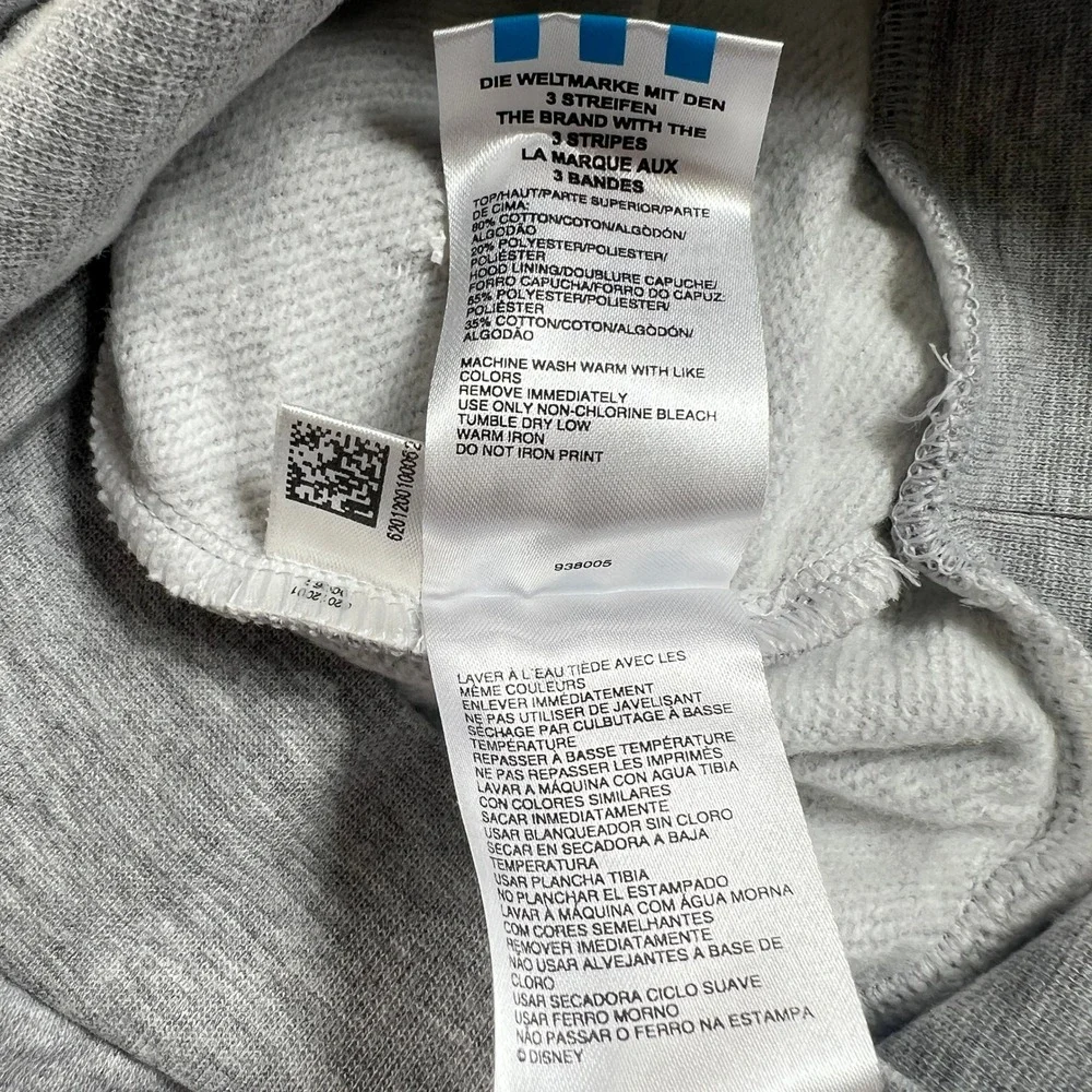 Adidas Hoodie‎ Kids 9M Gray Red Disney Goofy Tennis Graphic Pullover Vintage NWT